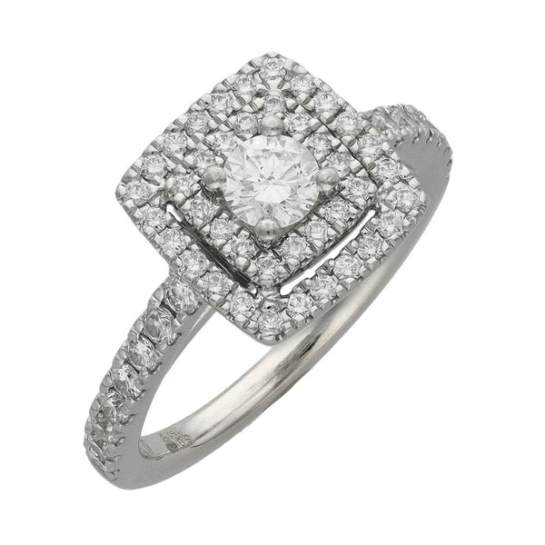 18ct White Gold Vera Wang Halo Cluster Diamond Ring 0.70ct