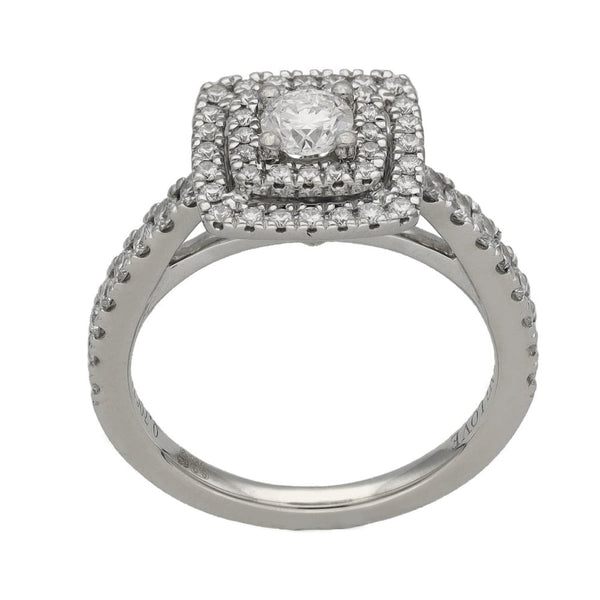 18ct White Gold Vera Wang Halo Cluster Diamond Ring 0.70ct