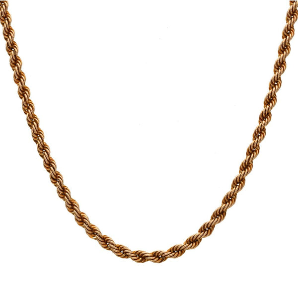 9ct Rose Gold Hollow Rope Chain - 20"