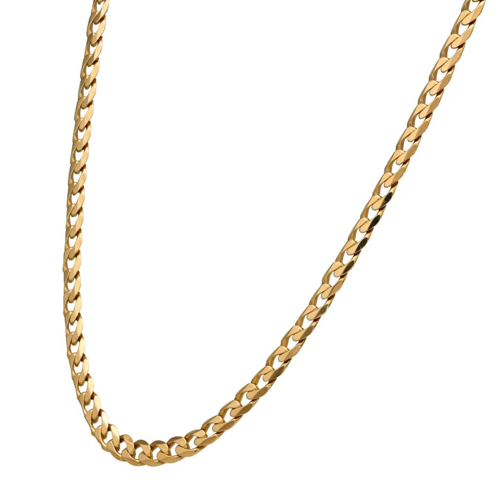 9ct Yellow Gold Flat Curb Chain - 20" - 14.7g