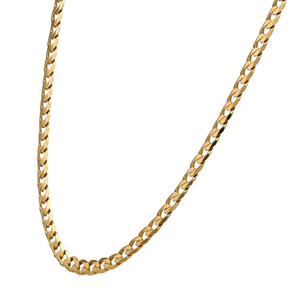9ct Yellow Gold Flat Curb Chain - 20" - 14.7g