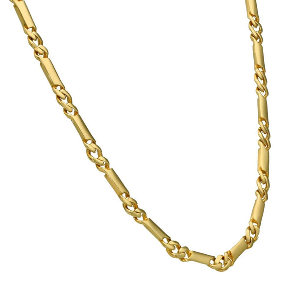 9ct Yellow Gold 18" Figaro Bar Chain - 19.9g
