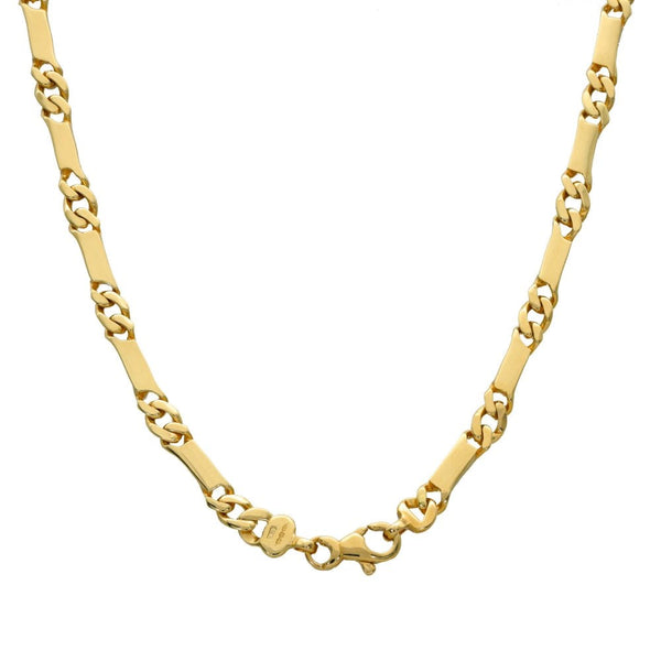 9ct Yellow Gold 18" Figaro Bar Chain - 19.9g