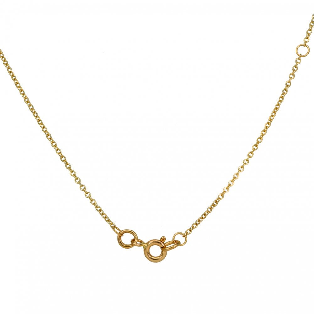9ct Yellow Gold Small Plain Cross & Necklace - 16/18"