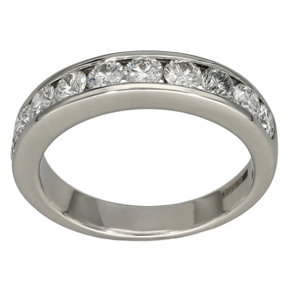 18ct White Gold Diamond Half Eternity Ring - 1.00ct
