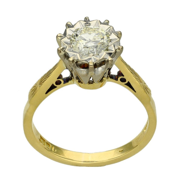 Ladies 18ct Yellow Gold Diamond Solitaire Engagement Ring