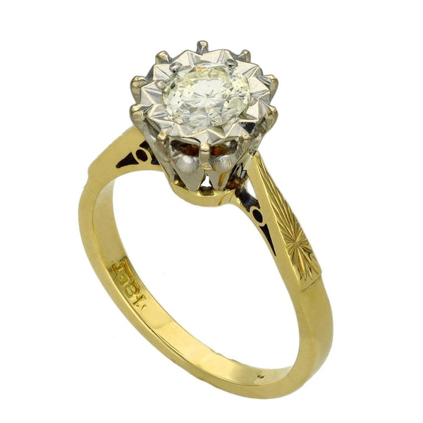 Ladies 18ct Yellow Gold Diamond Solitaire Engagement Ring