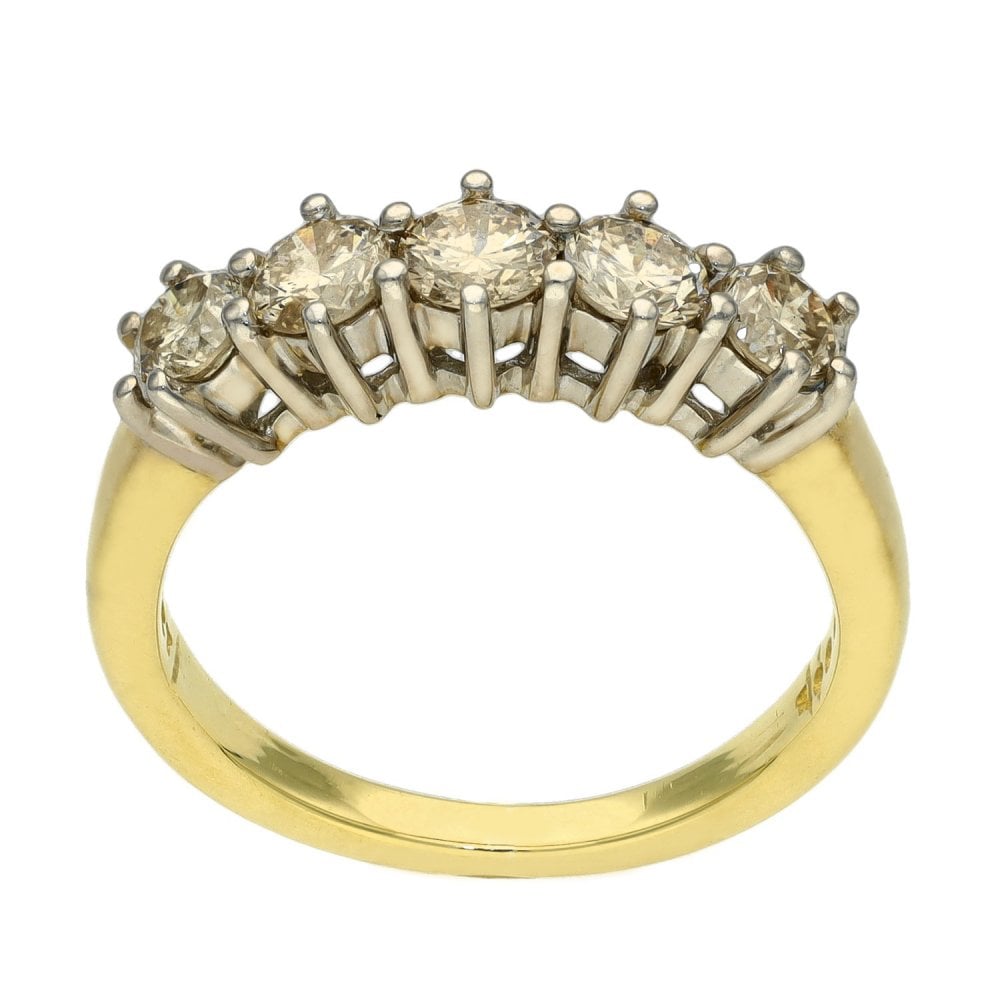 Ladies 18ct Yellow Gold Diamond Half Eternity Ring - 1.00ct