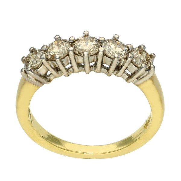 Ladies 18ct Yellow Gold Diamond Half Eternity Ring - 1.00ct