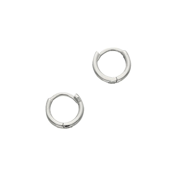 9ct White Gold Top Of Ear Small Huggie Hoop Earrings