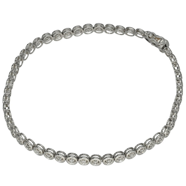 Ladies 18ct White Gold Diamond Tennis Bracelet - 0.50ct