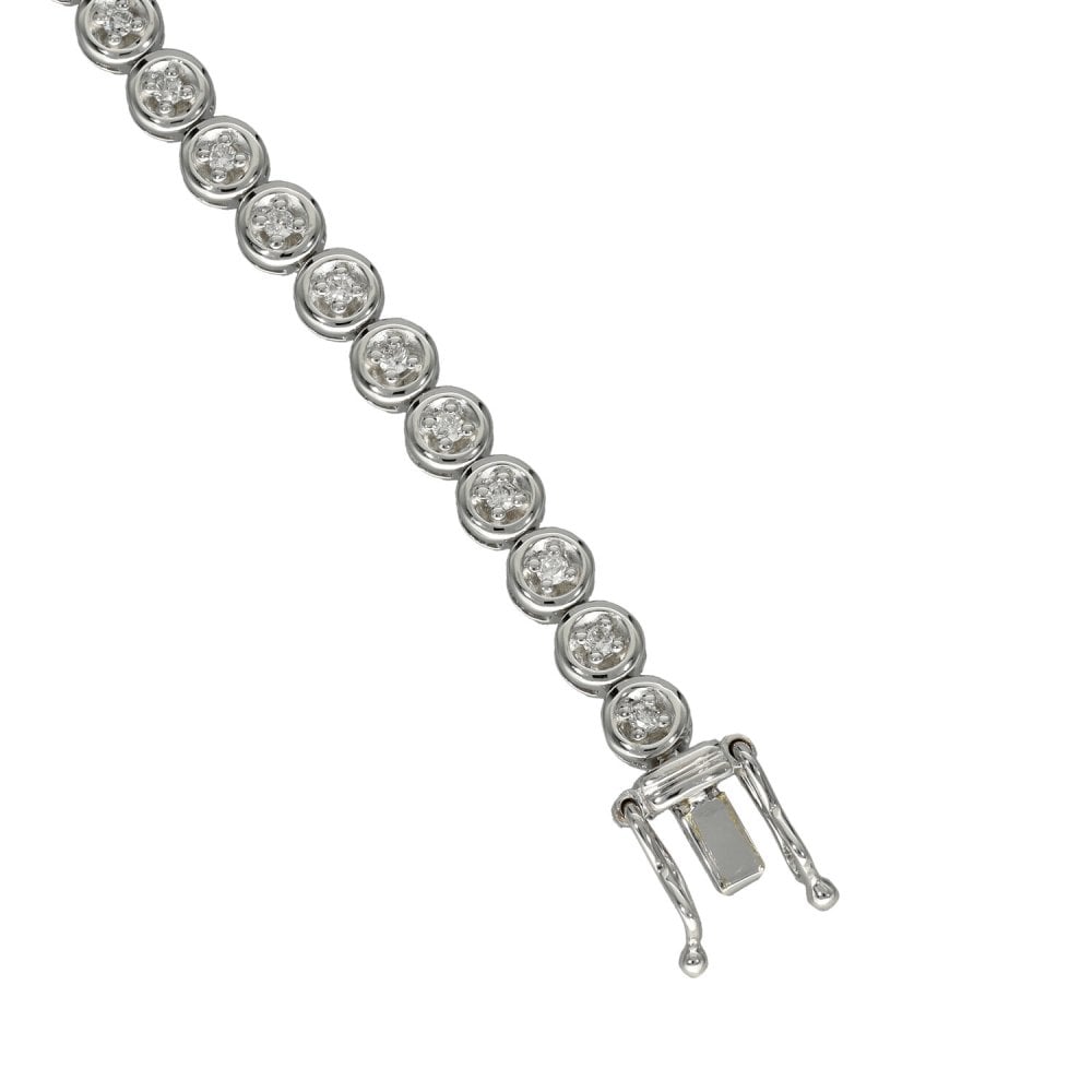 Ladies 18ct White Gold Diamond Tennis Bracelet - 0.50ct