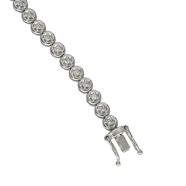 Ladies 18ct White Gold Diamond Tennis Bracelet - 0.50ct