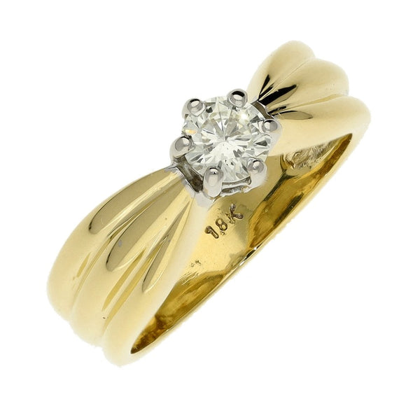 Ladies 18ct Yellow Gold Diamond Solitaire Ring - 0.38ct