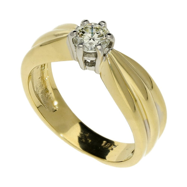 Ladies 18ct Yellow Gold Diamond Solitaire Ring - 0.38ct