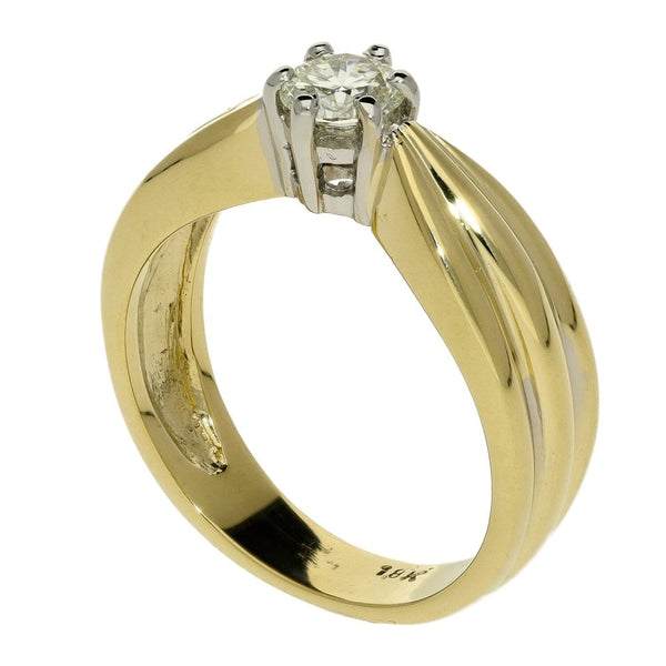 Ladies 18ct Yellow Gold Diamond Solitaire Ring - 0.38ct