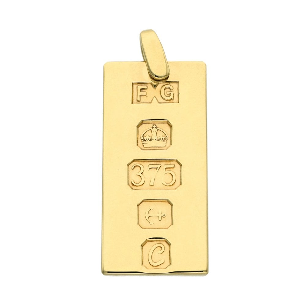 9ct Yellow Gold Ingot Pendant - 8.2g