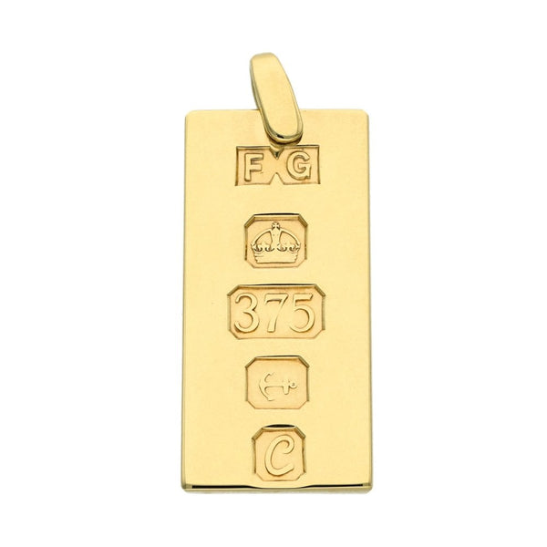 9ct Yellow Gold Ingot Pendant - 8.2g