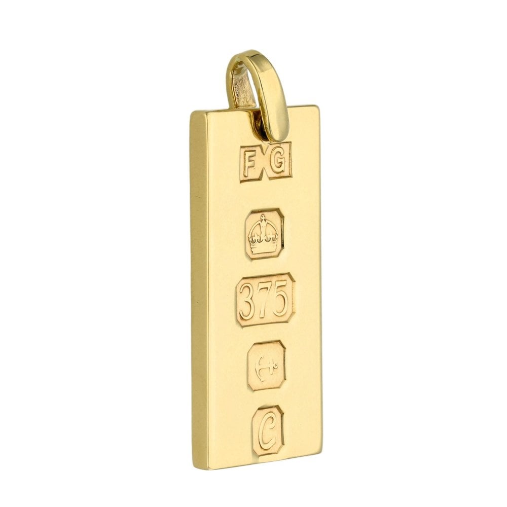 9ct Yellow Gold Ingot Pendant - 8.2g