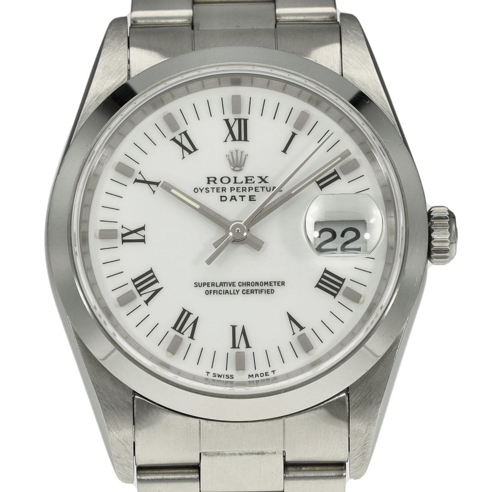 Date 15200 - Mens Watch - White Dial - 34mm - 1998