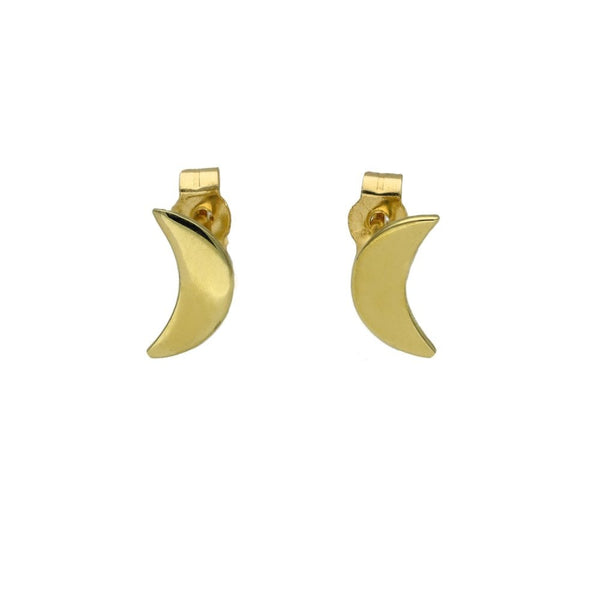 Ladies 9ct Yellow Gold Crescent Moon Stud Earrings