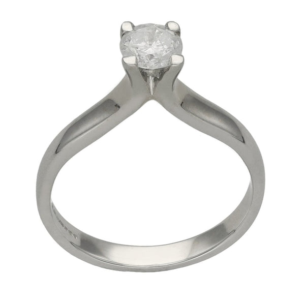 Ladies 18ct White Gold Diamond Solitaire Engagement Ring