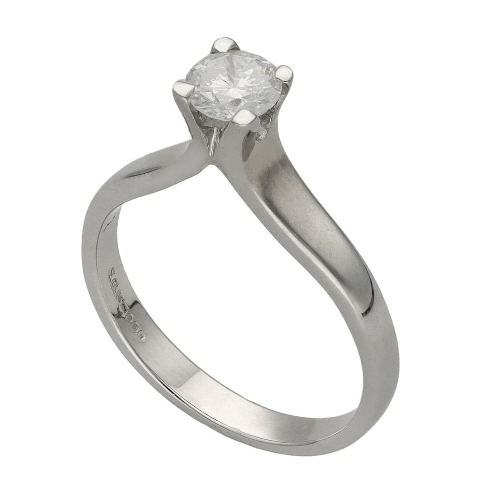 Ladies 18ct White Gold Diamond Solitaire Engagement Ring