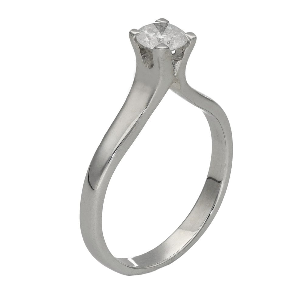 Ladies 18ct White Gold Diamond Solitaire Engagement Ring