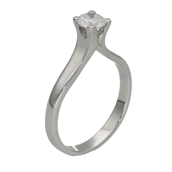 Ladies 18ct White Gold Diamond Solitaire Engagement Ring