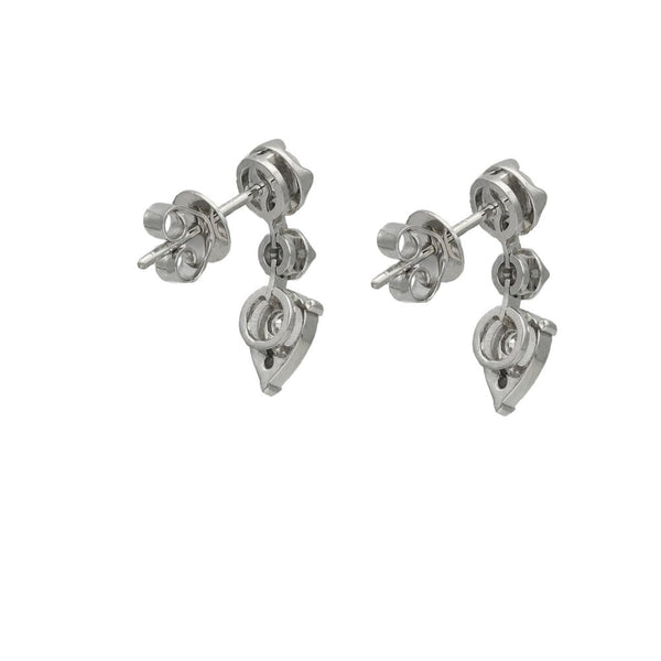 Ladies 18ct White Gold Diamond Drop Earrings - 0.62ct