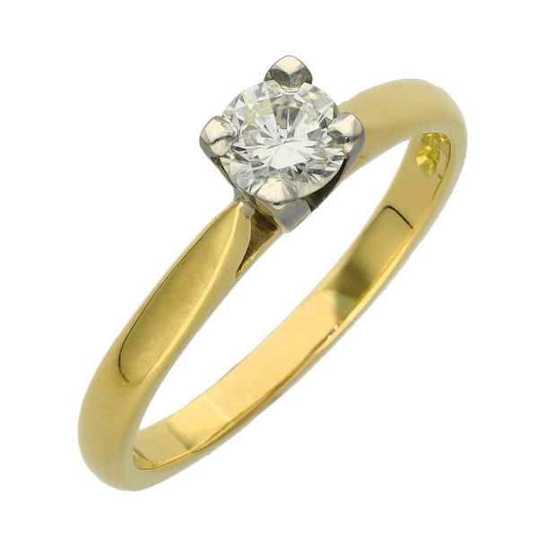 Ladies 18ct Yellow Gold Diamond Solitaire Engagement Ring