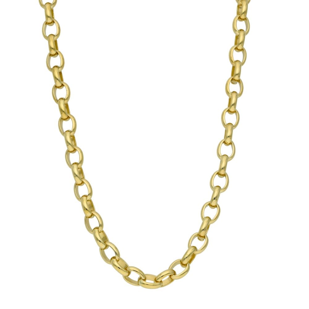 9ct Yellow Gold 25 inch Oval Belcher Chain - 38.5g