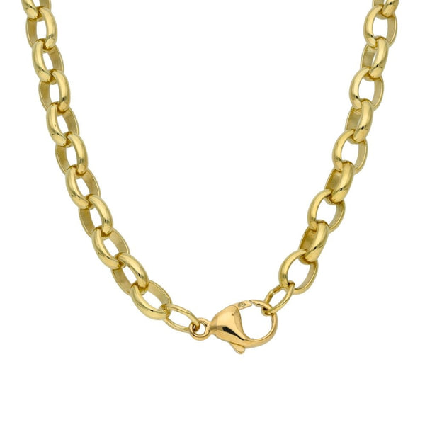 9ct Yellow Gold 25 inch Oval Belcher Chain - 38.5g