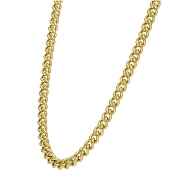 9ct Yellow Gold Round Curb Chain - 18" - 37.3g