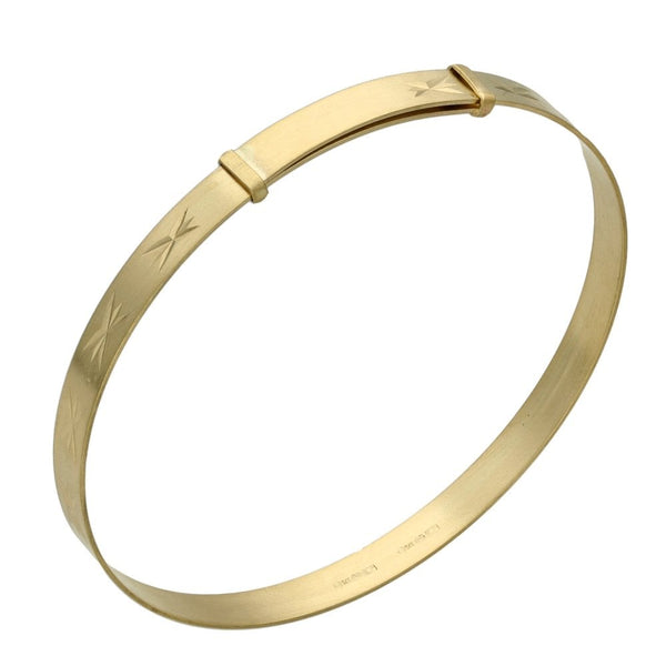 9ct Yellow Gold Brushed Maids Bangle - 3.0g