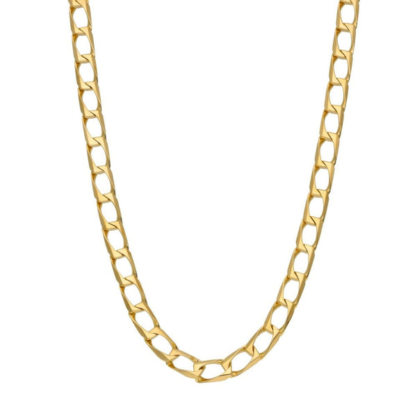 9ct Yellow Gold 20 inch Rectangular Link Curb Chain - 17.3g