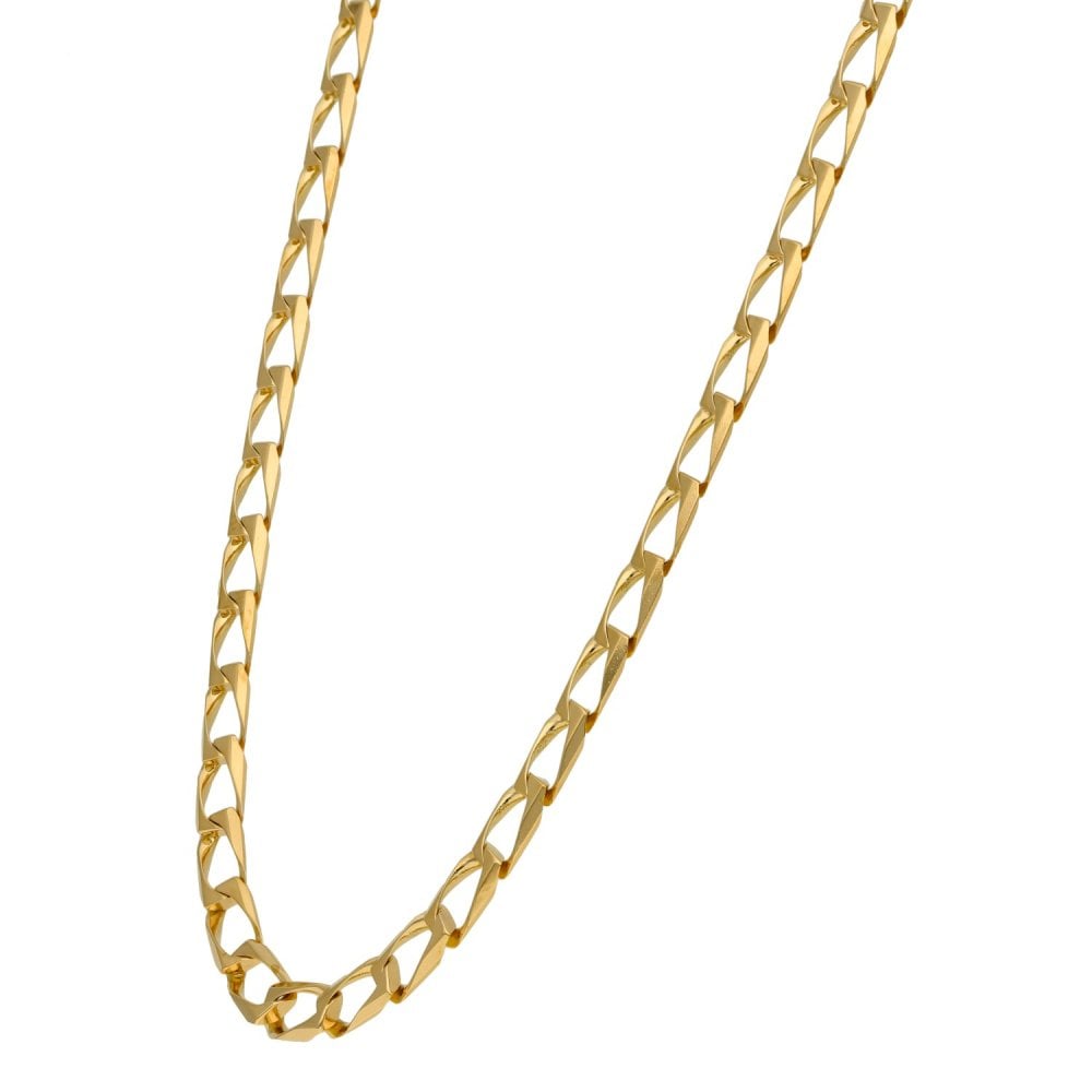 9ct Yellow Gold 20 inch Rectangular Link Curb Chain - 17.3g