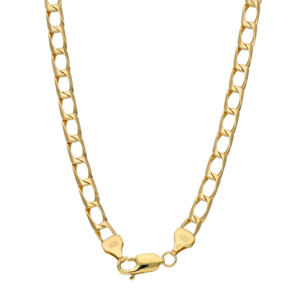 9ct Yellow Gold 20 inch Rectangular Link Curb Chain - 17.3g