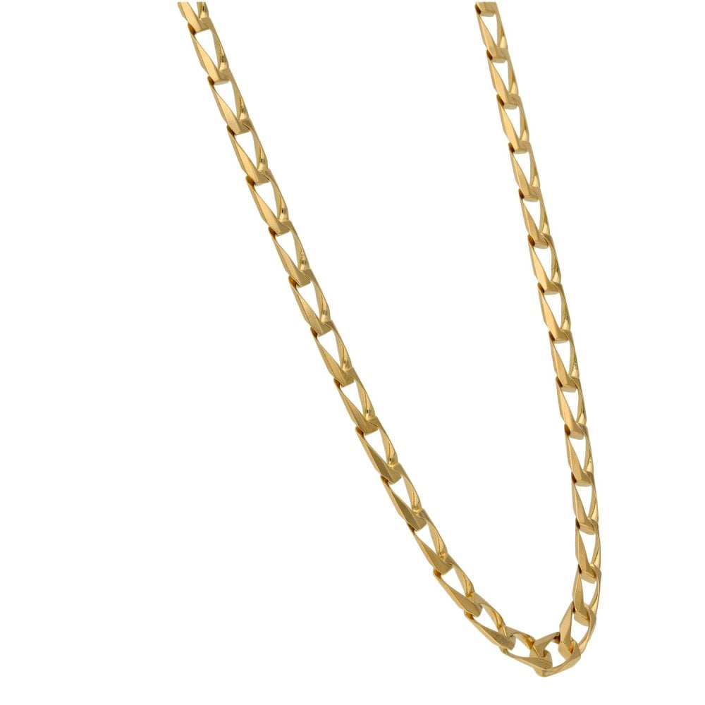 9ct Yellow Gold 20 inch Rectangular Link Curb Chain - 17.3g