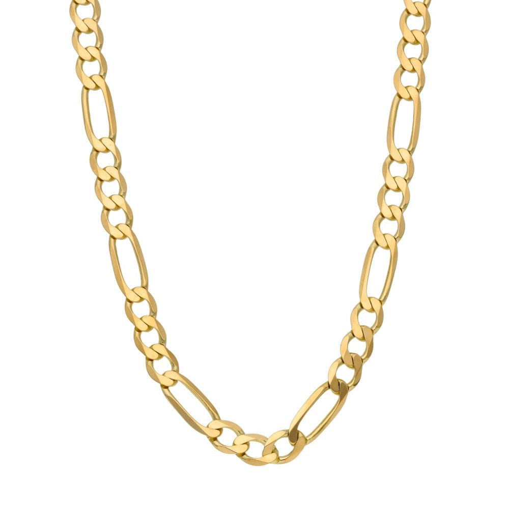 9ct Yellow Gold Figaro Chain - 18" - 14.9g