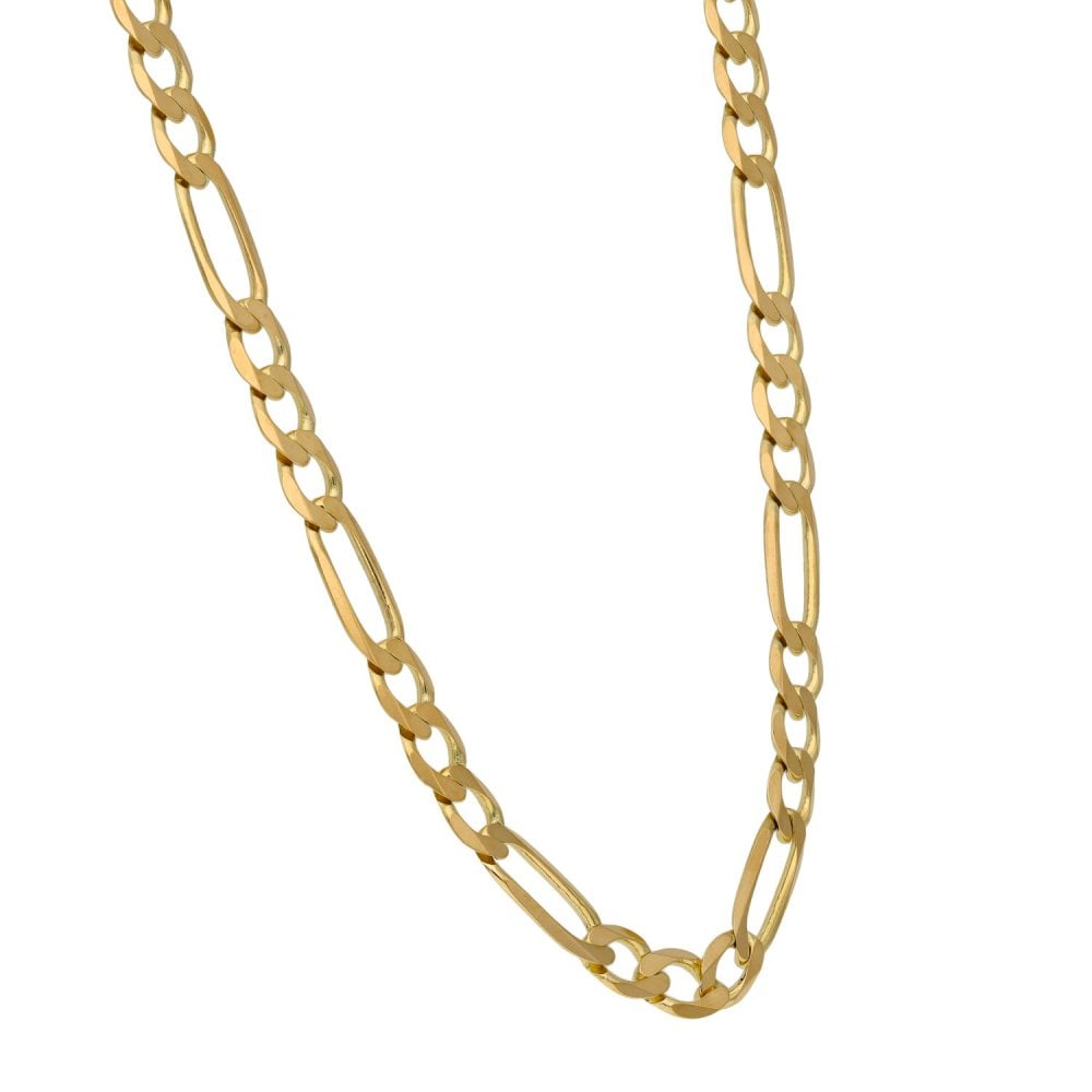 9ct Yellow Gold Figaro Chain - 18" - 14.9g