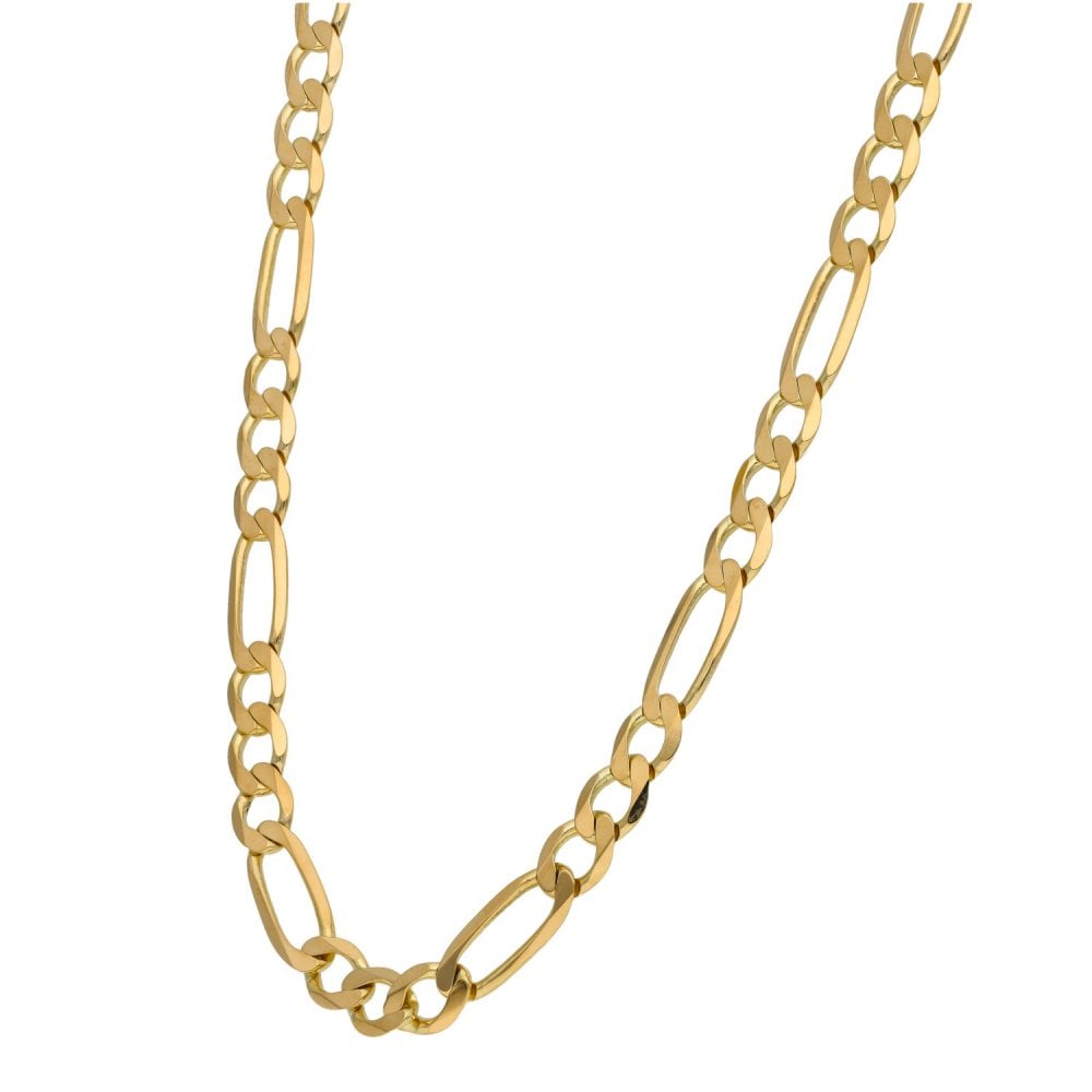 9ct Yellow Gold Figaro Chain - 18" - 14.9g