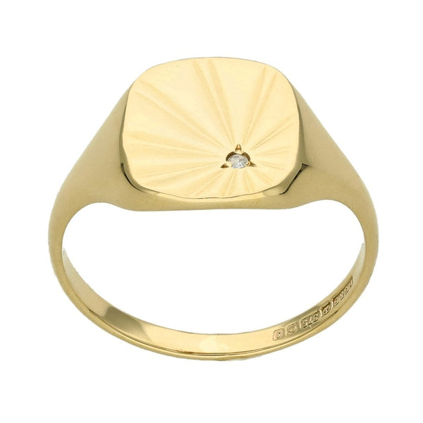 9ct Yellow Gold Gents Pinky Signet Ring - Size O - 2.6g