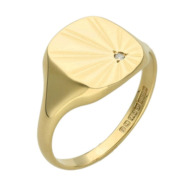 9ct Yellow Gold Gents Pinky Signet Ring - Size O - 2.6g