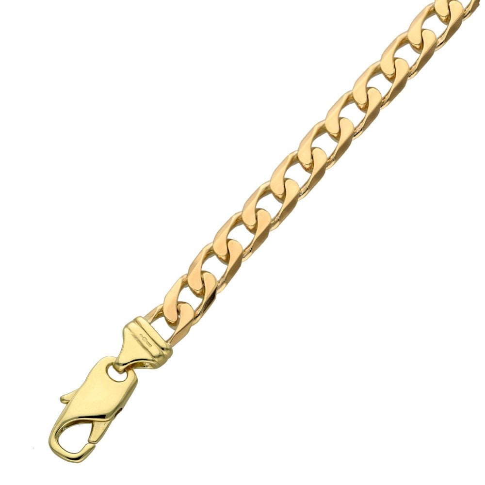 9ct Yellow Gold 8inch Curb Bracelet - 21.1g