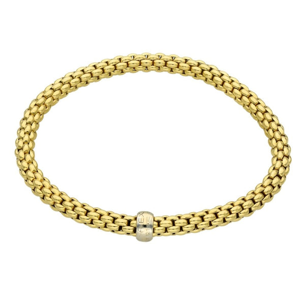 Ladies 18ct Yellow Gold Flexible Bracelet - 15.5g