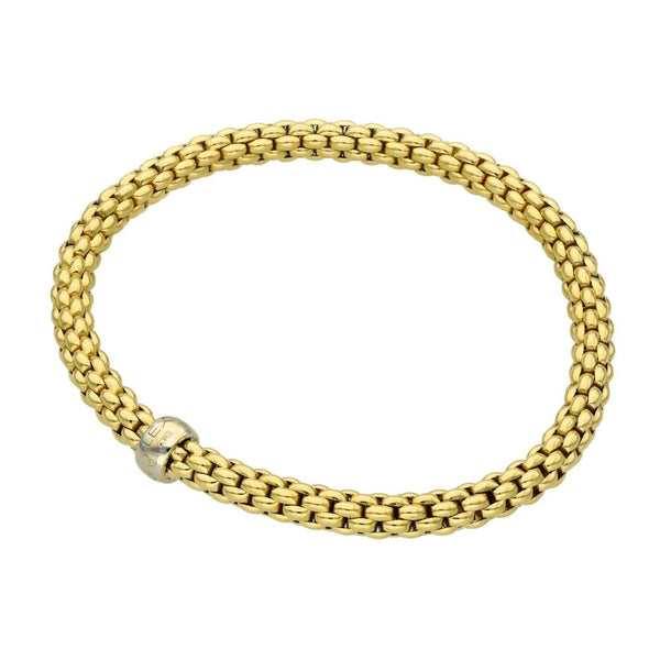 Ladies 18ct Yellow Gold Flexible Bracelet - 15.5g