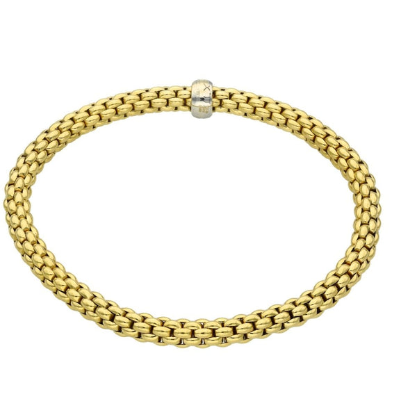 Ladies 18ct Yellow Gold Flexible Bracelet - 15.5g