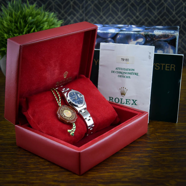 Oyster Perpetual Date 79160 - Ladies Watch - Blue Dial - 2000