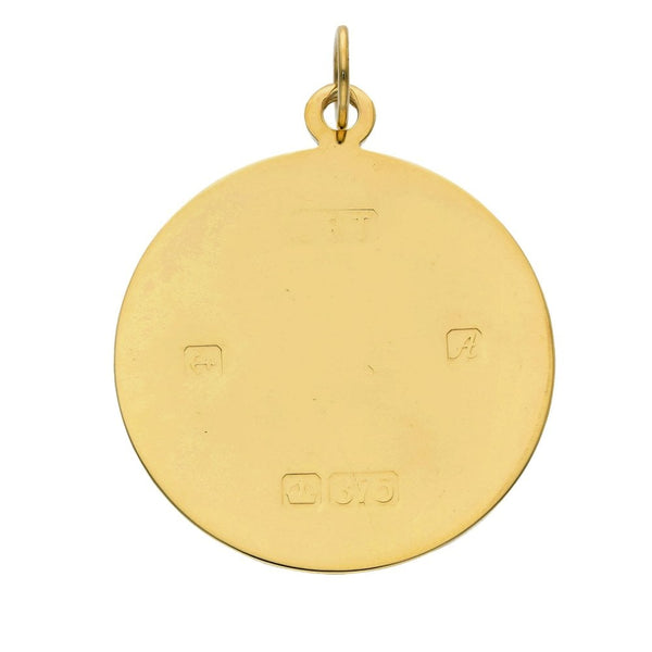 9ct Yellow Gold Round St. Christopher Pendant - 9.1g